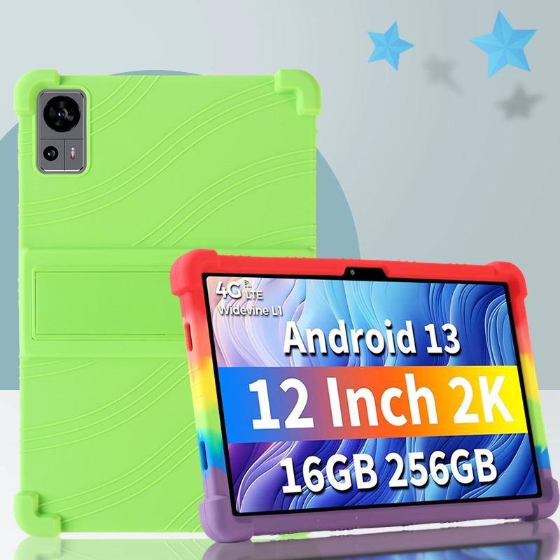Kids Safe Soft Silicone Tablet Case for Teclast T60 12.0 inch Adjustable Multi-angles Stand Cover Shockproof Protection Shell
