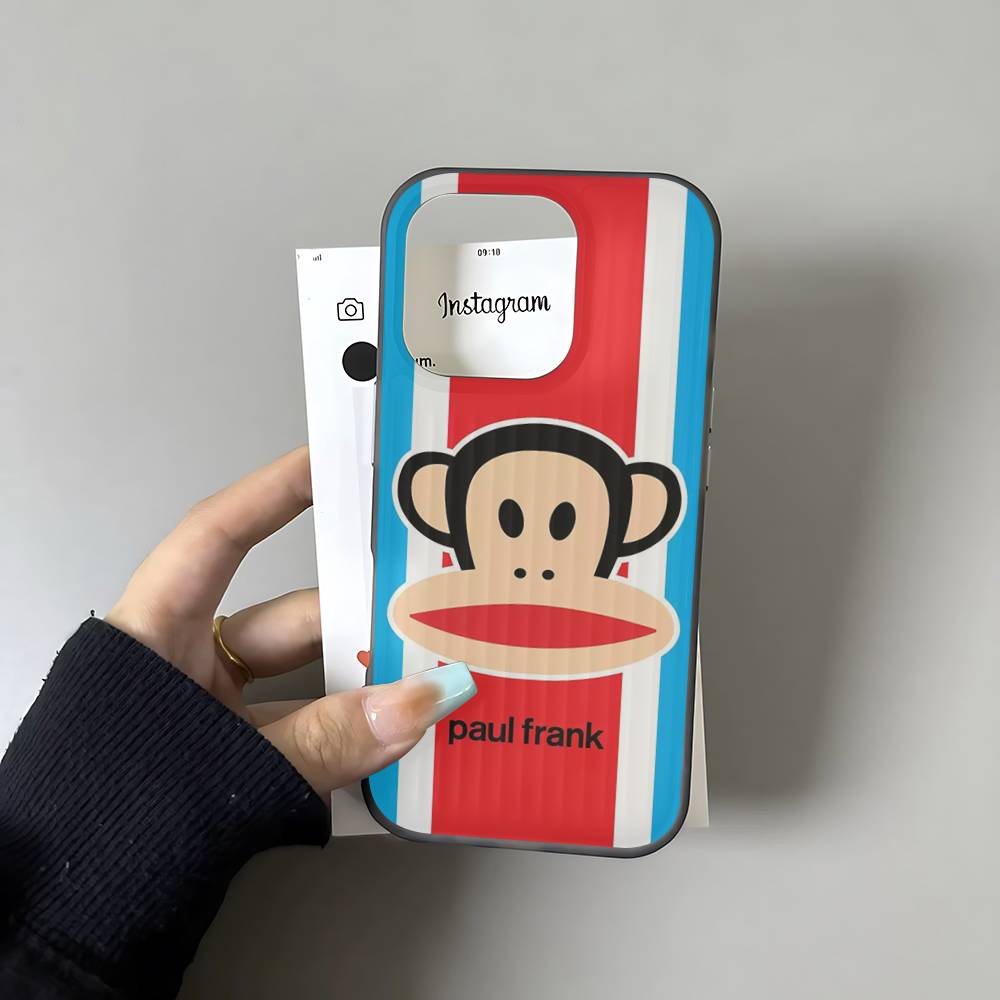 Classic Fashion Logo P-Paul F-Frank For IPhone 16 15 14 13 12 11 17 Pro Max Plus Wave Corrugated Phone Case Anti Drop Cover