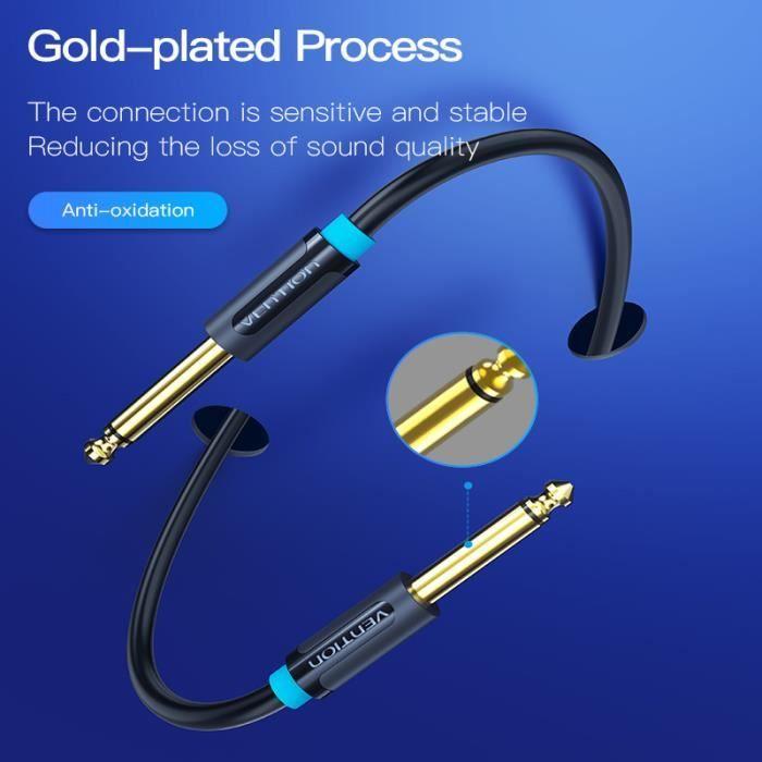 VENTION Câble d'instrument de câble audio mâle à mâle de 6.35mm avec le logement d'alliage de zinc 5m