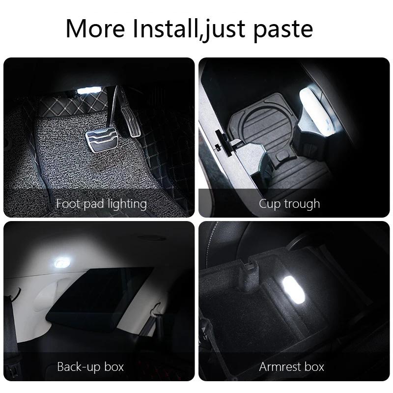 Car Led Touching Light Tiny Size Magnetic Roof Reading Light USB Rechargeable Gentle Illumination Lamp for Floor Trunk