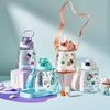 Kids Straw Cup Pot Belly Cup Student Cute Plastic Cup Cartoon Water Cup Outdoor Sports Portable Water Bottle
