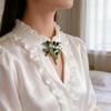 Floral Alloy Brooch With Enamel Finish For Fall Winter Fashion Accessory