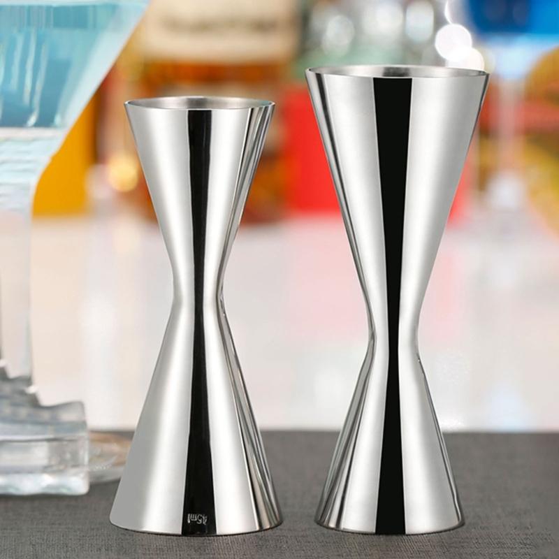 Messbecher Cocktail-Jigger Cocktailshaker Edelstahl Flüssigkeit Mini-Espresso-Shotglas Küchen-Bar-Zubehör