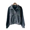 Ageing Splicing Denim Jacket Women's Autumn and Winter Korean Wear Casual Knitted Cardigan