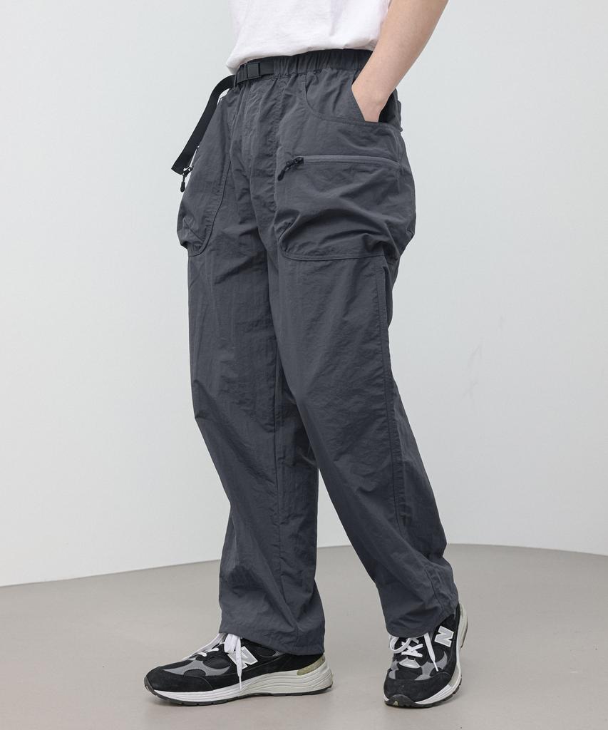MODERMENT [Nylon] Belted Tech Cargo String Pants [Beige]