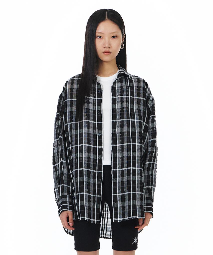 Yunse Unisex Check Shirt (Black)