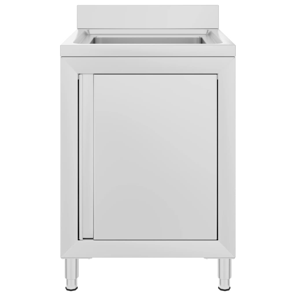 Vidaxl Tavolo Gastronomico con Lavello, 60x60x96 cm, Acciaio Inossidabile