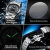Vintage Aviation Pilot Watch for Men Waterproof Quartz Watch with Date Luminous Hands Steel Strap Dress Wrist Watch