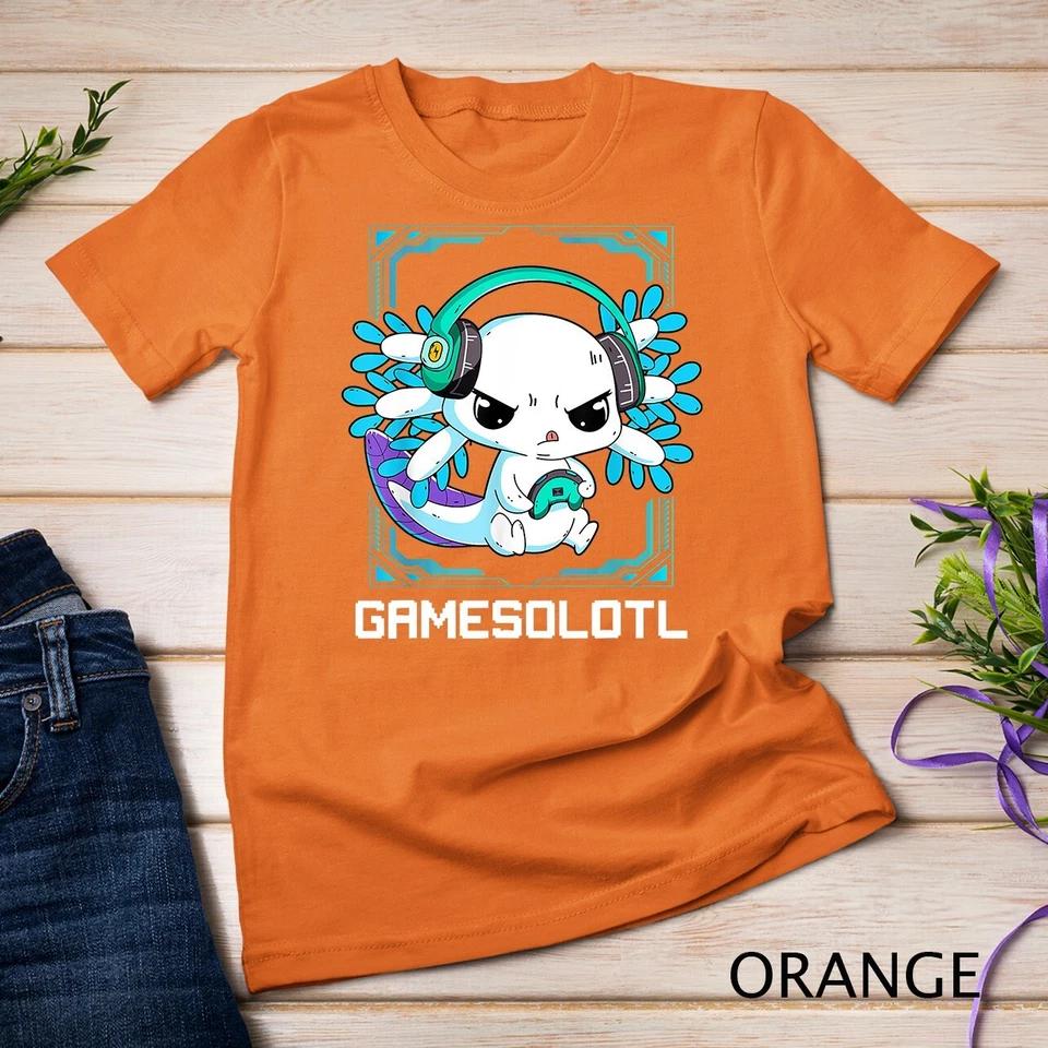 Gamesolotl Gamer Axolotl Cute Axolotl Anime Gaming Video Unisex T-shirt 6 2XL