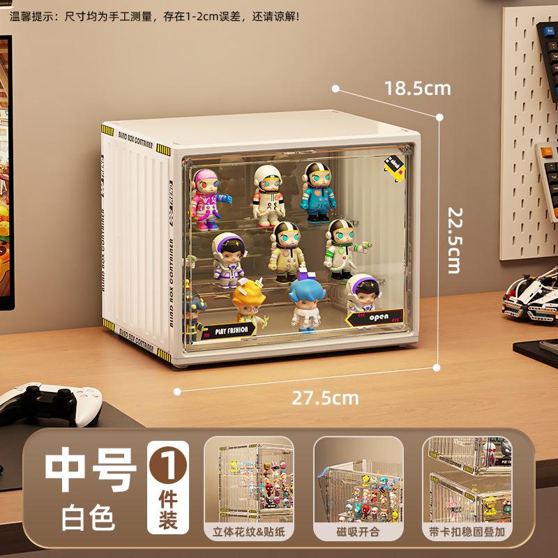 Containerisierte Designs Acryl-Organizer für Sammlerfiguren und Blindboxen Hochauflösende transparente Miniatur-Vitrine
