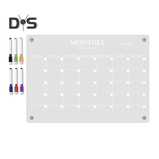 

Магнитная доска для ежемесячного планирования формата А3/А4 с 6 цветными маркерами, многоразовый прозрачный акриловый календарь на холодильник, доска для планирования ежемесячного расписания с сухим стиранием S