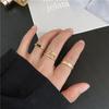 17KM Cute Silver Color Star Moon Rings Set for Women Men Lovers Trendy Black Stone Opening Ring 2021 Wedding Couple Jewelry