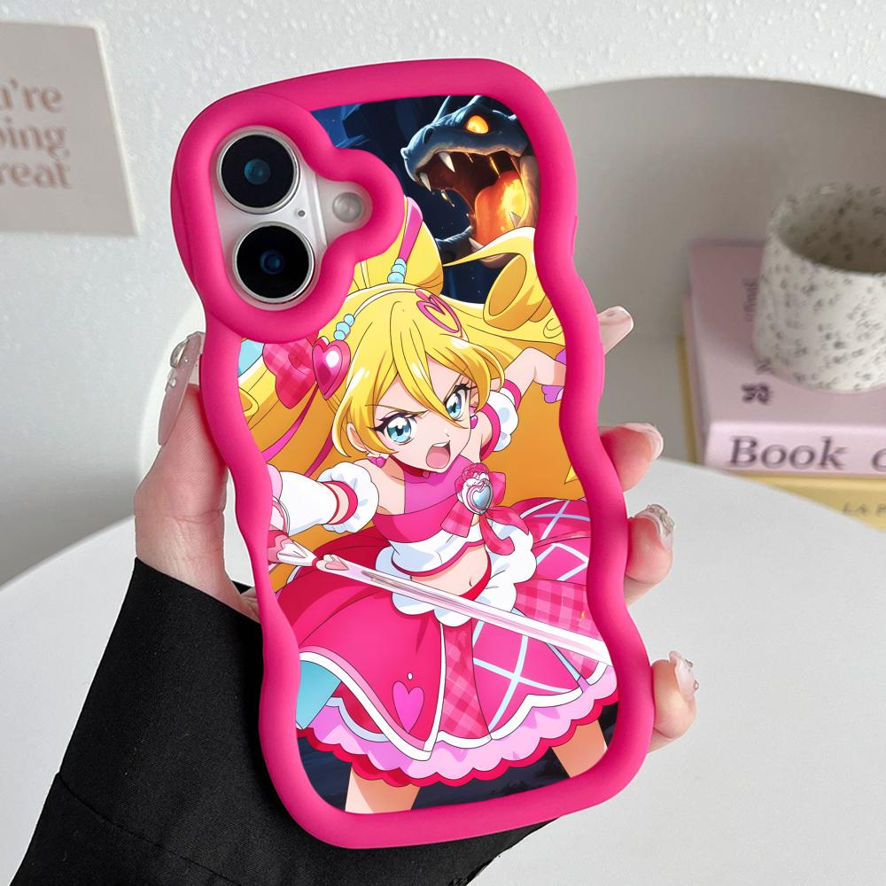 Sakura Uta Cure Idol Wavy Edge TPU Mobile Phone Case for iPhone 17 16 15 14 13 12 11 Air Pro Max Plus Colorful Cover