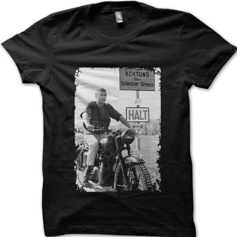 The Great Escape Motorcycle World War II Theme Unisexs Tshirt Summer New Casual Fashion Unisexs and Womens Same Tshirt L