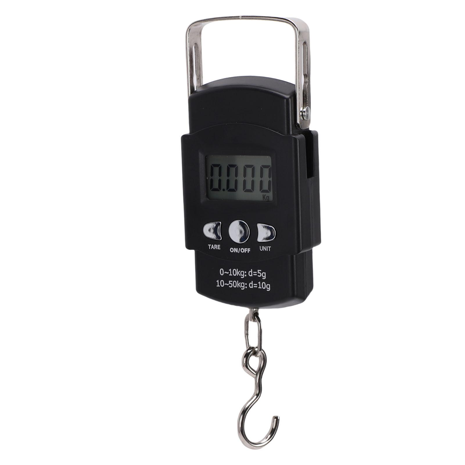 

Fish Scale Digital Luggage Scale LCD Display Hanging Scale 50kg with Built in Measuring Tape Hook Handle for Travel Fishing Outdoor