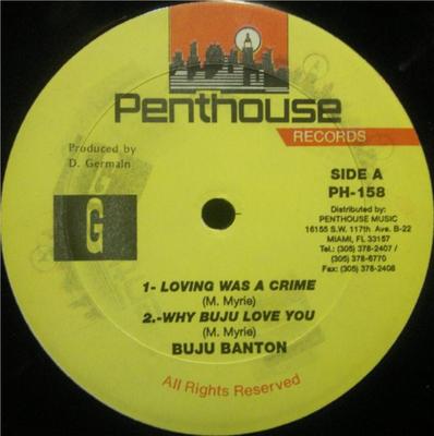 12inch Record BUJU BANTON - Loving Was A Crime PH158 Penthouse Recor US Reggae, Ska & Dub Used