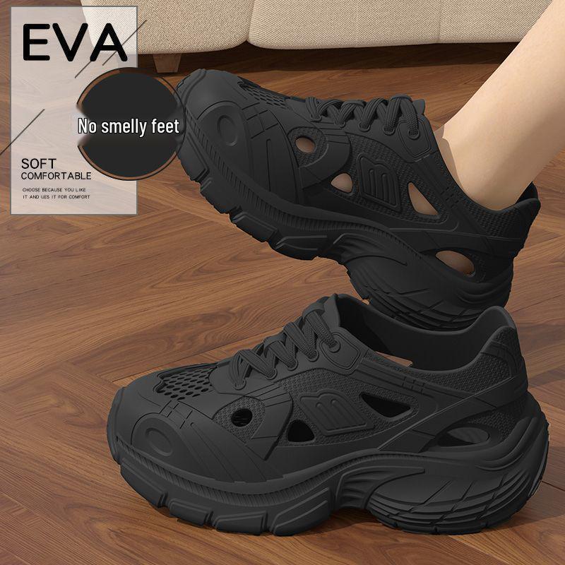 Women's Non-Slip Thick Sole Beach Sandals – Summer Closed-Toe, Height-Increasing Dad Sandals