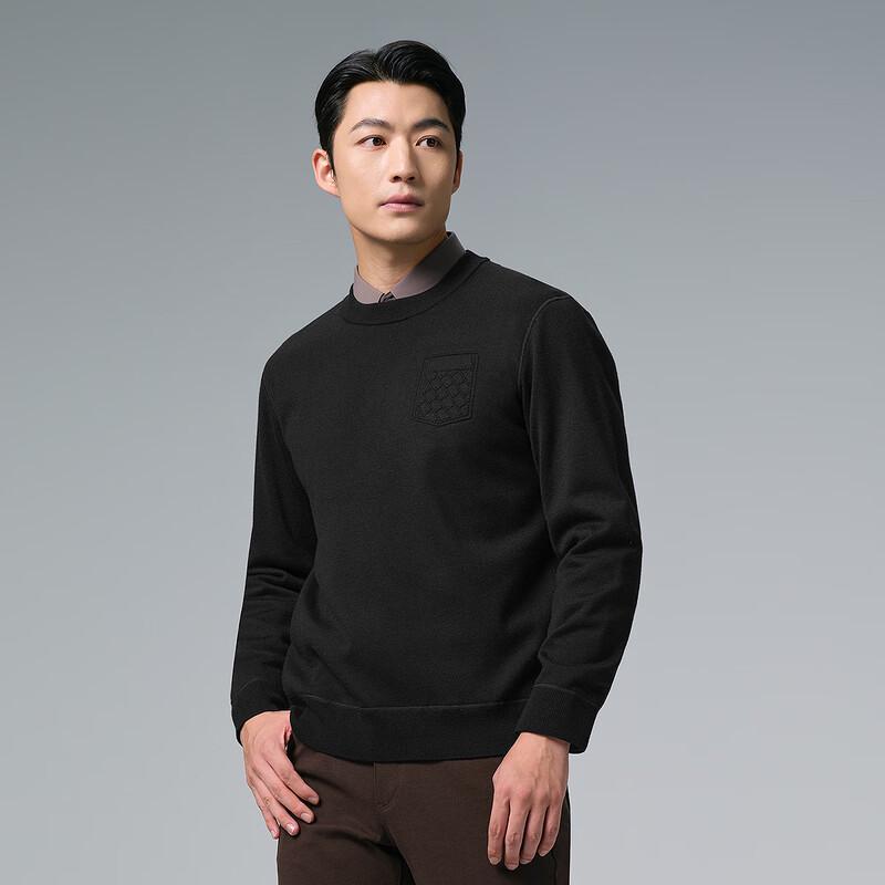 LILANZ Men's Cashmere Blend Fleece-Lined Round Neck Sweater