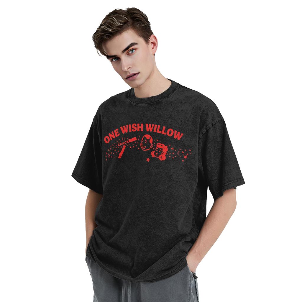 Obsession One Wish Willow T Shirts Hip Hop Washed 100 Cotton Tshirts Novelty For Men Women Tops Streetwear Printed Tees