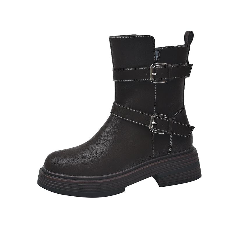 

Martin boots women s retro platform boots women s short boots big tube circumference western style large size women s boots 35