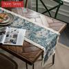 1 Stück Nuan Serie Modische Kunst bedruckte Tischflagge mit Quastenkante Weicher Tischläufer für für Esstischdeko Küche für Heimtisch Heimdeko