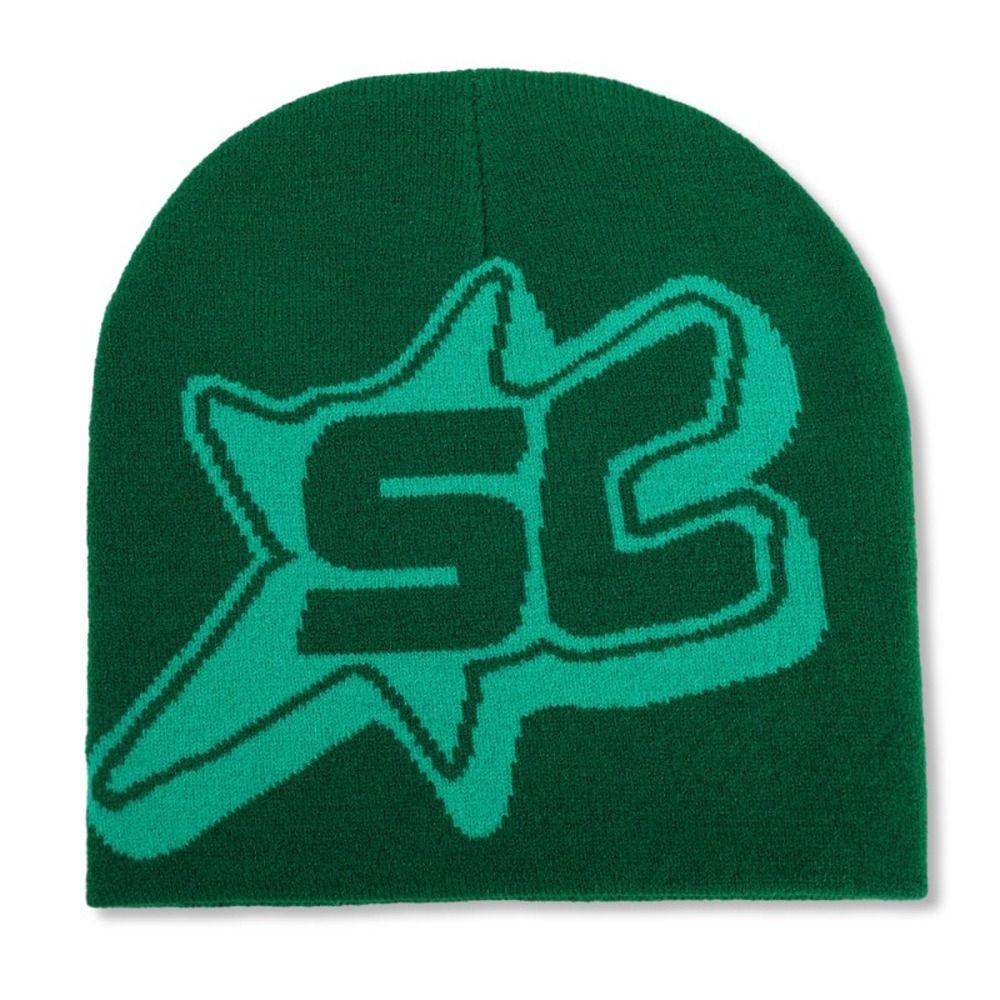 Star Knitted Letter Beanies Y2K Ins Skullies Punk Pullover Hats  Outdoor