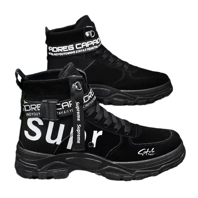 Martin boots British casual fashion men's autumn versatile matte high-top platform men's shoes