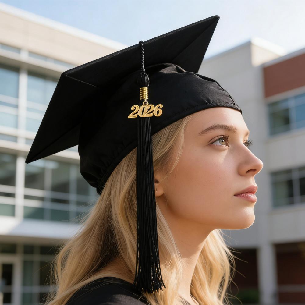 High School Graduation Cap Matte Graduation Cap with 2026 Tassel Adjustable Elastic Unisex Graduation Hat Adult for College