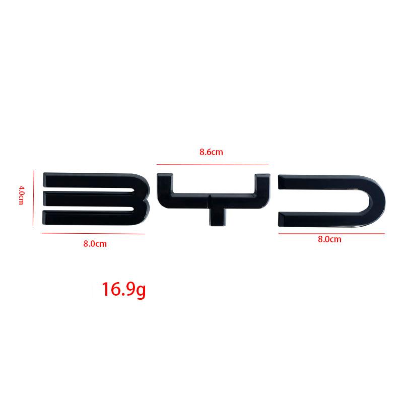 For BYD ATTO3 YUAN PLUS 21-22 3D ABS Sticker Car Front Emblem Badge Decals  Black Badge Logo Emblem Cover Car-Styling