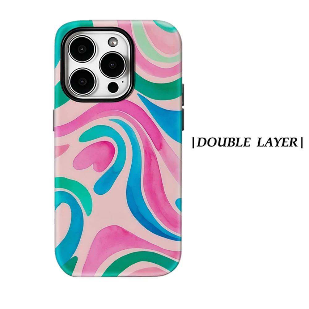 

Watercolor Swirl Phone Case for IPhone 17 16 15 14 13 Pro Max Plus for Magnetic Single Double-layer Tough Case IPHONE16PROMAX