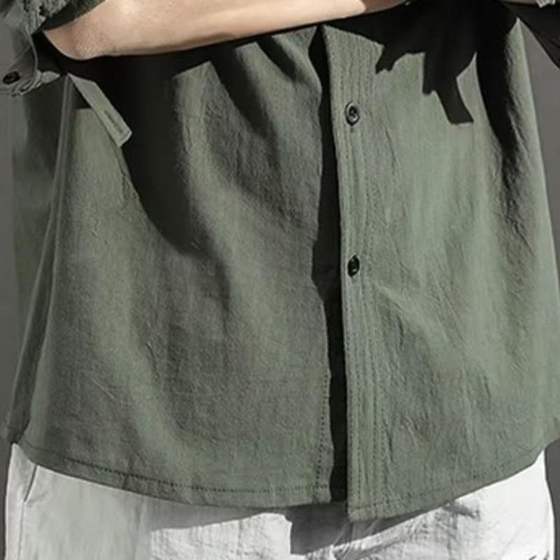 Men's Solid Color Sun Protection Jacket with Short Sleeve Shirt