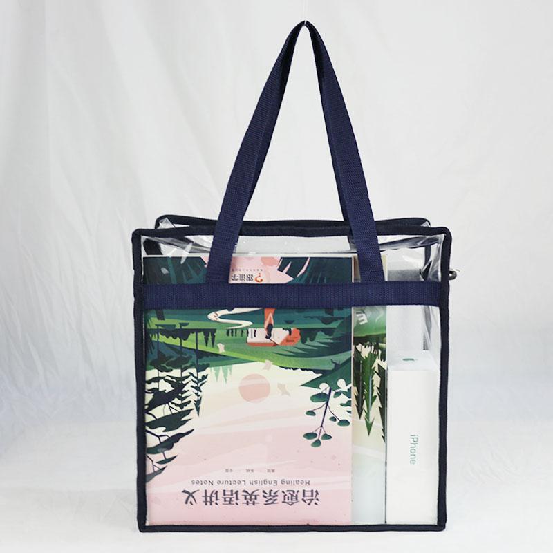 Transparent Handbag Large Capacity Shoulder Bag Crossbody Bag Fashion Portable Waterproof Travel Shopping Bag Storage Bag PVC Makeup Bag