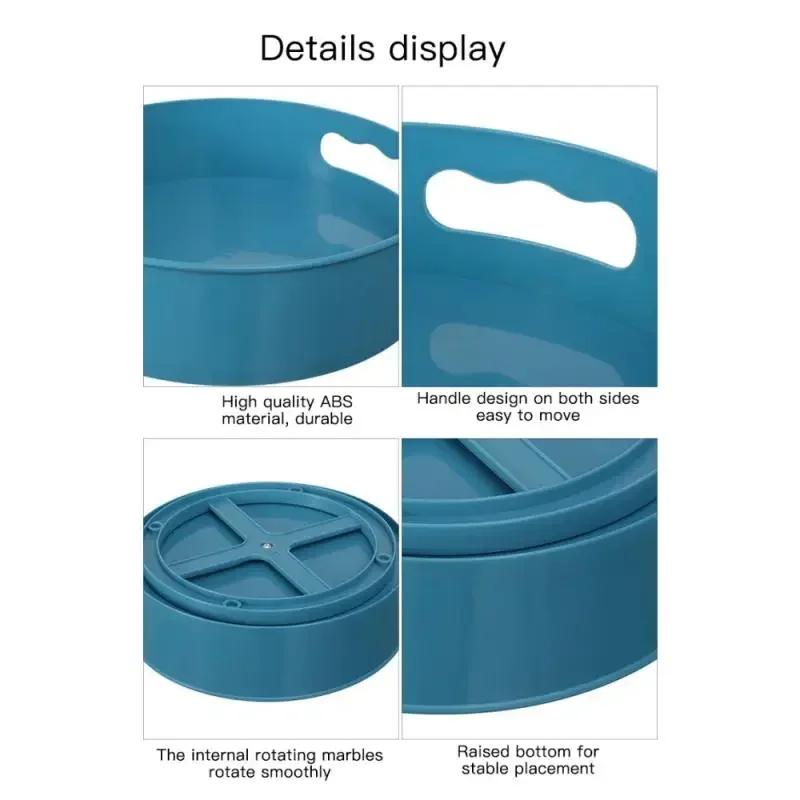 Plastic Turntable Storage Tray Fruit Snack Dried Plate Multifunctional Desktop Organizer 360° Rotating Storage Home Kitchen Tool