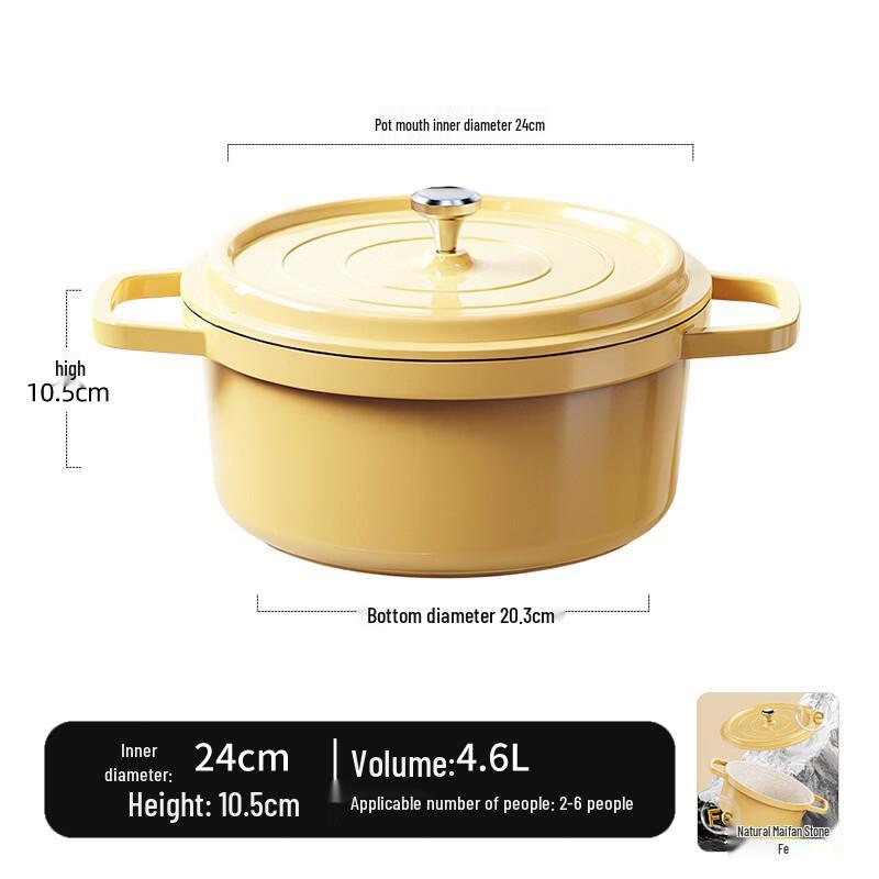 

Hanyou 24cm Double-Handle Enamel Pot