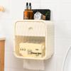 Bear Wall-mounted Double Multi-function Paper Towel Box Home Bathroom Dust Free Punching Paper Drawer Rubbish Bag Storage Box