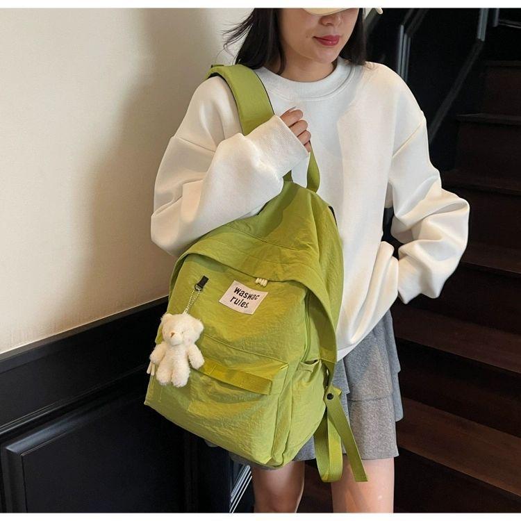 Simple All-matching Backpack Women Large Capacity Casual Junior High School Students Schoolbag Mountaineering Light Travel
