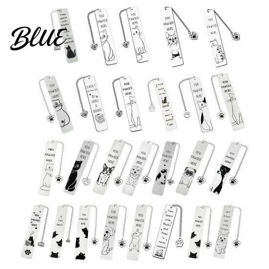 Creative Cat Bookmark Cute Bookmark Funny Metal Page Marker with Stainless Steel Quotes