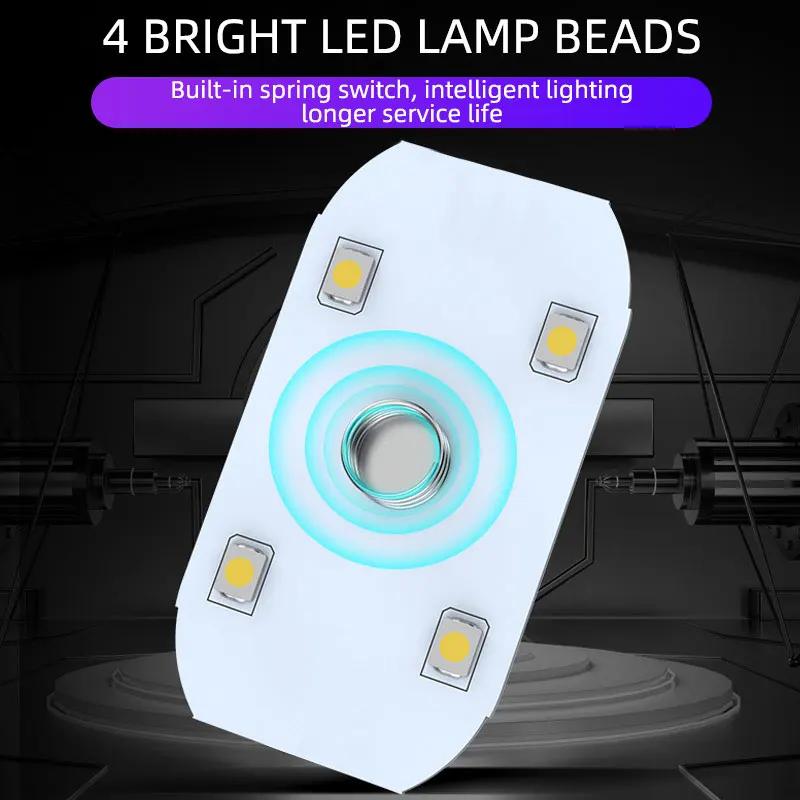 Lumière Intérieure Tactile pour Voiture Main Lampe de Plafond à Velcro pour Toit de Voiture Éclairage Intérieur de Voiture Lumière de Lecture Nocturne Lampe de Lecture à Chargement USB