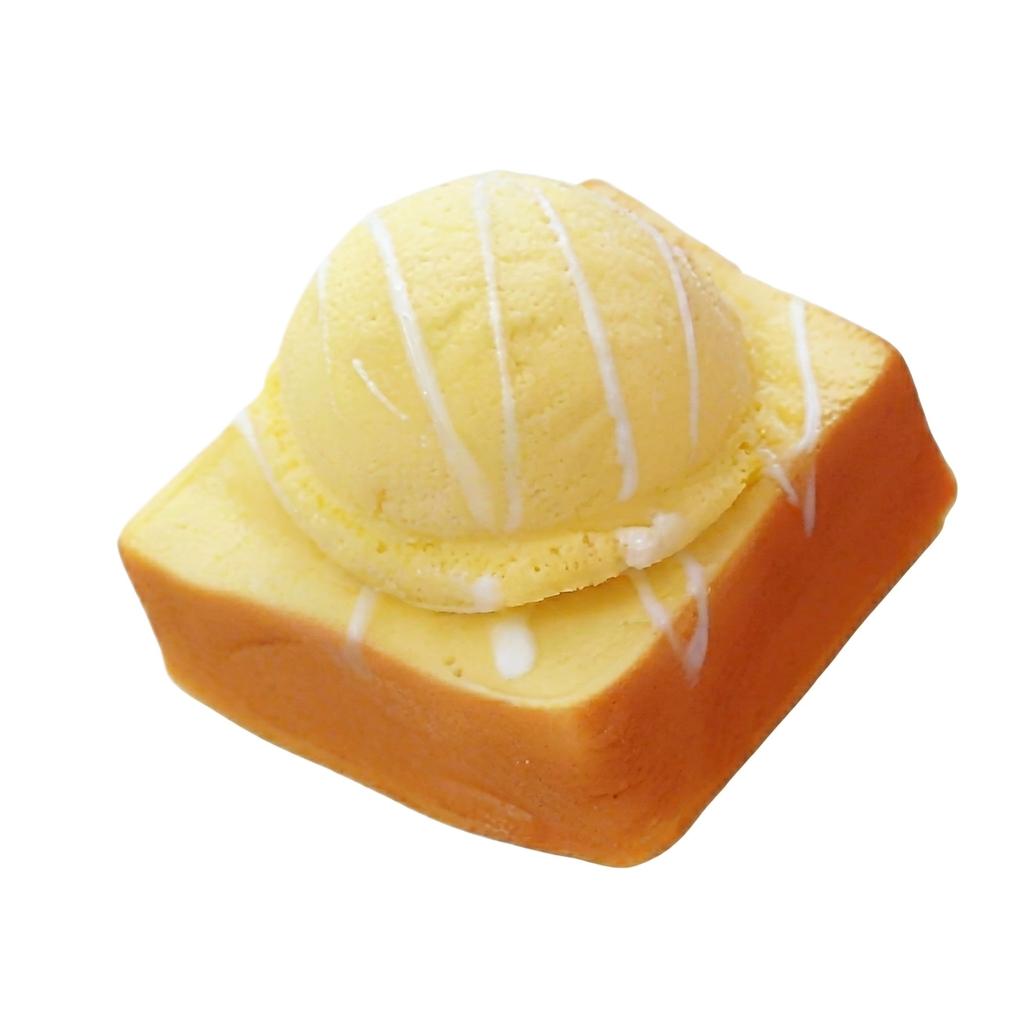 Squishy Toy Soft Foam Simulation Bread with Ice Cream Scoop Shape Slow Rising Stress Relief Squishy Toy for Sensory Play and Collection