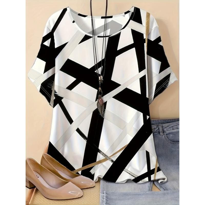 

2025 new large size women’s round neck T-shirt S
