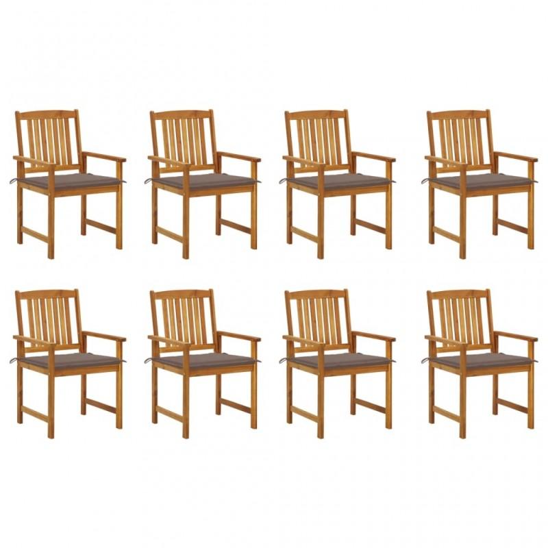Day and Night - Day and Night Garden Chairs with Cushions 8 Units Solid Acacia Wood