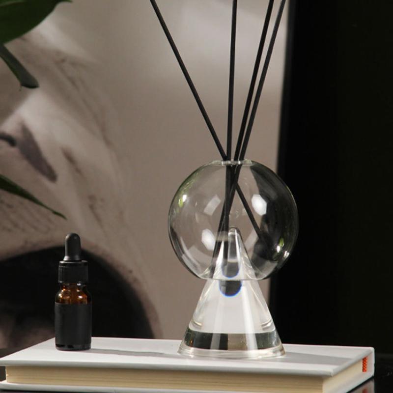 Glass Vase Crystal Aroma Diffuser Accessory Candlestick Candle Holder Geometric Transparent Flower Pot Home Decoration