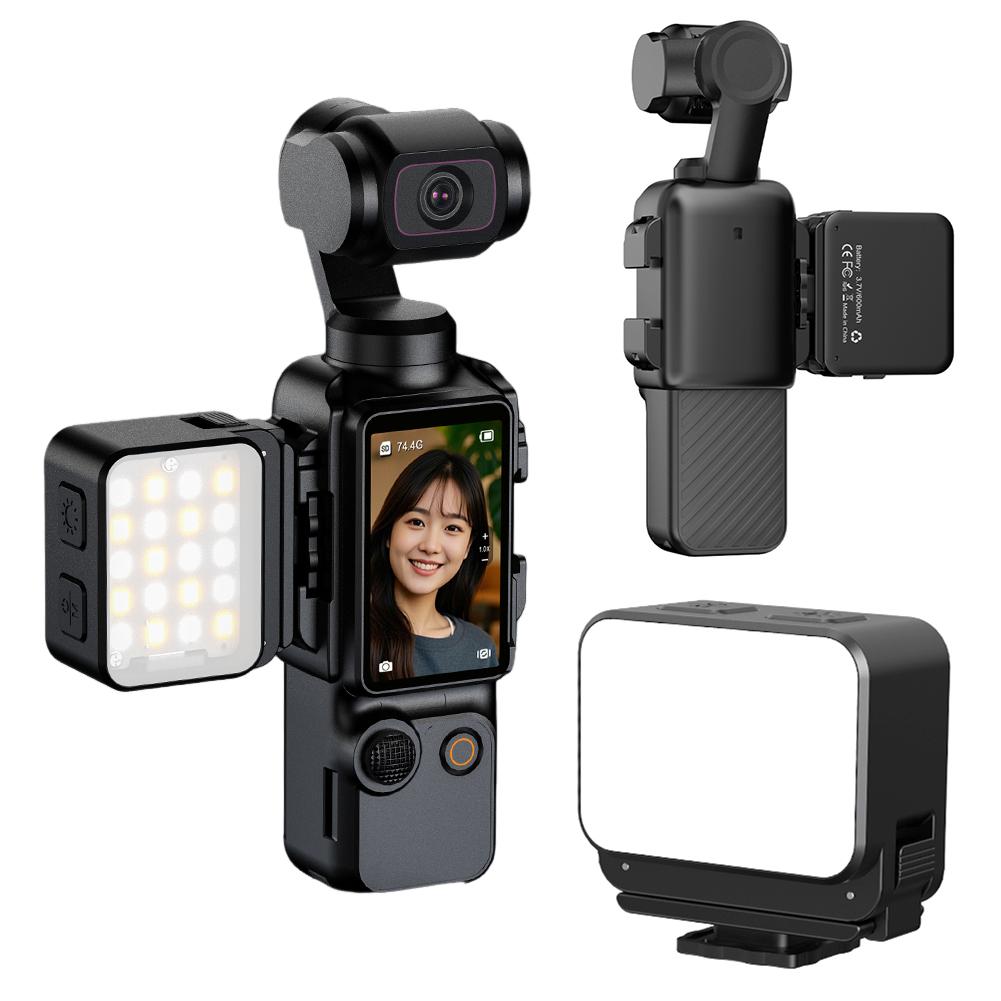 LED Video Light Rechargeable Photography Lighting Selfie Light for DJI Osmo Pocket 3 Camera Accessories