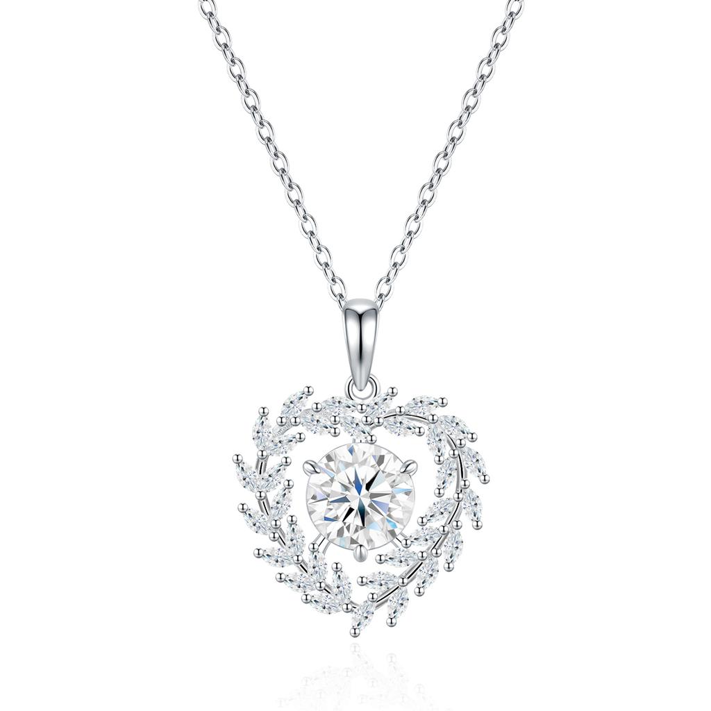 Romantic Three Stone Pear Round Heart Cut Moissanite S925 Silver VVS GRA Certified Daily&party Wear Dainty Drop Pendant Necklace