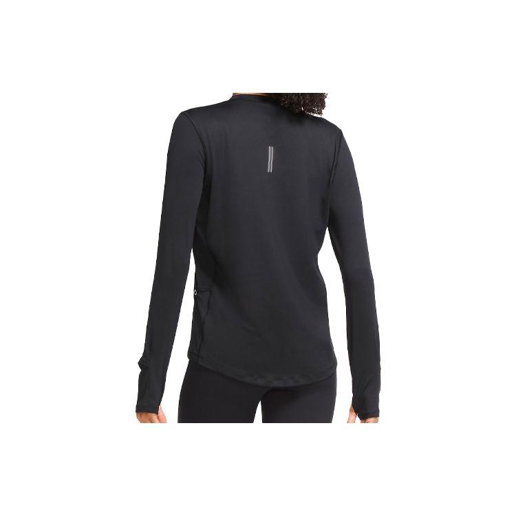 Nike Sports Running Crew Neck Long Sleeve T-Shirt Women Tops Black CU3278-010