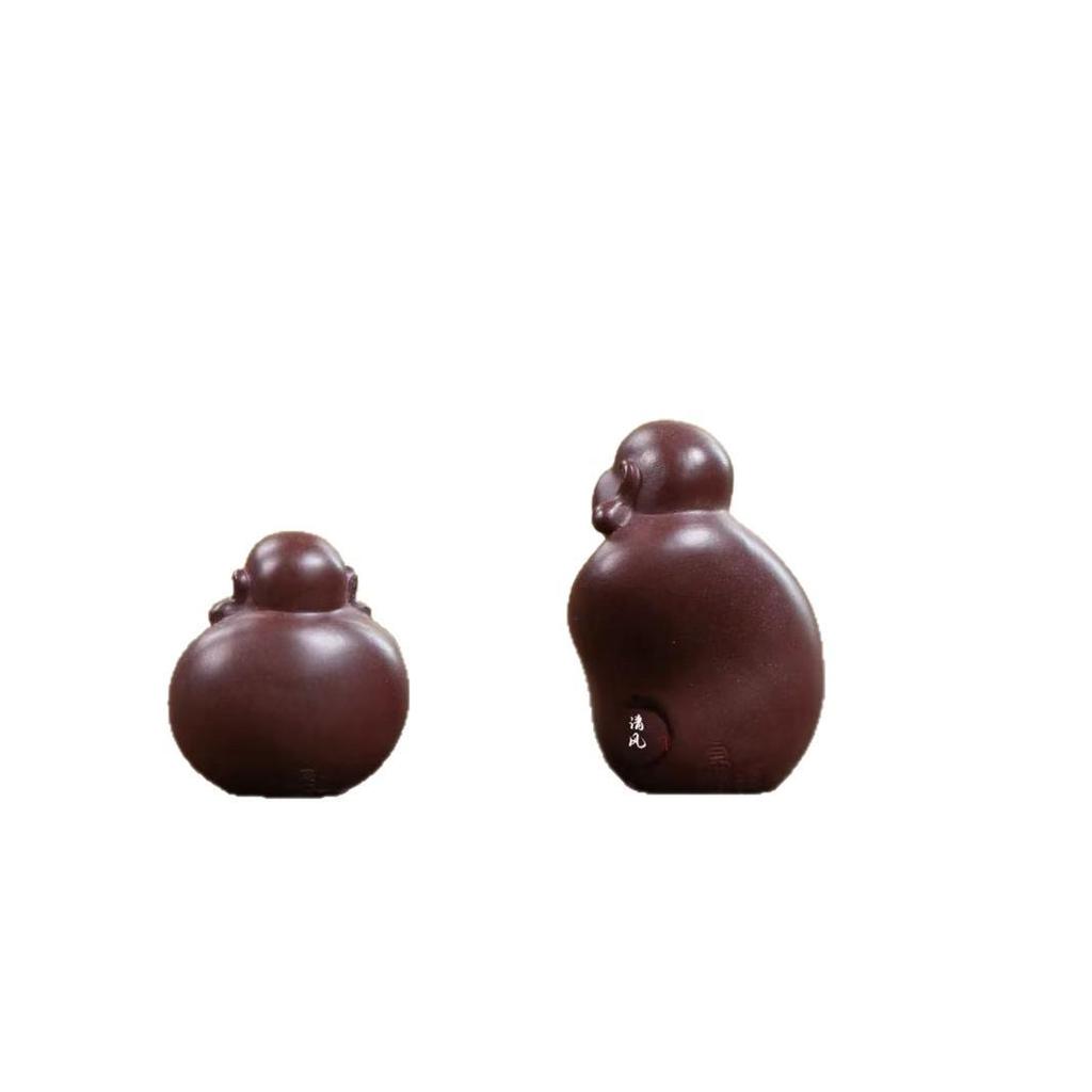 Zisha Tea Pet: Miniature Maitreya Buddha handcrafted by Liu Fengjun; a delightful, portable Zhong Kui piece for tea lovers.