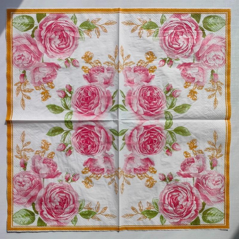 20pcs/Pac 33*33cm 2-Ply Disposable Party Napkin Floral Pattern