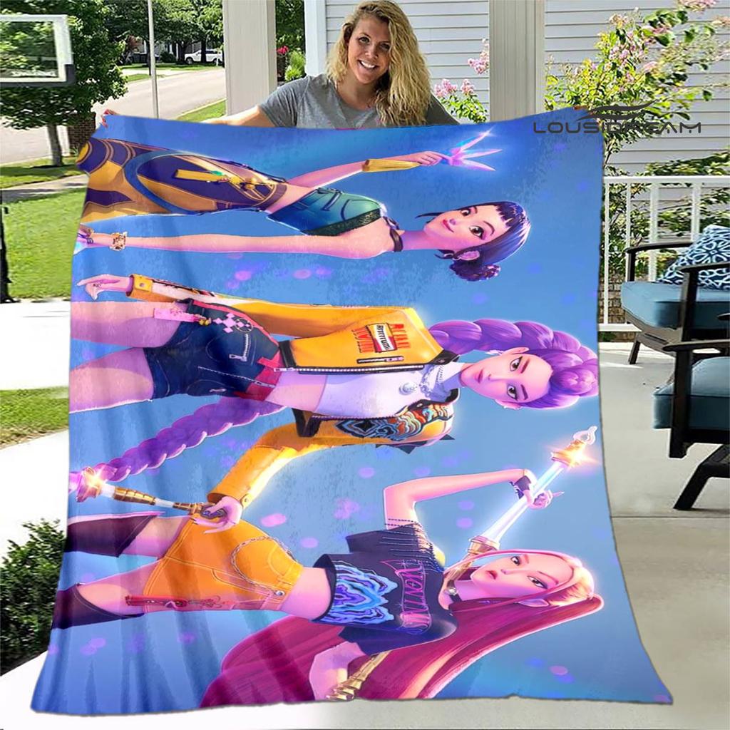 3D KPop Demon Hunters Cartoon blanket Warm blankets Soft and comfortable blanket Home Travel Blankets bed linings Birthday Gift