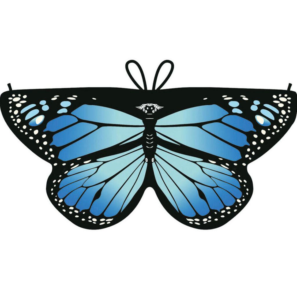 

Детская шаль из пашмины с принтом бабочек для мальчиков и девочек, аксессуар для костюма синий