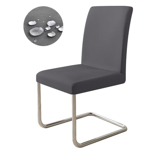 

Waterproof Elastic Chair Cover for Dining Room Adjustable Anti-dirty Seat Cover For Kitchen Wedding Hotel Banquet Restaurant 1PC 1pcs темно серый